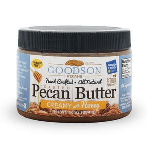 10oz Jar of Goodson Creamy with Honey Pecan Butter on a white background