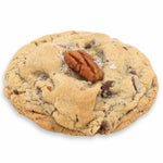 Chocolate chip and Pecan Toffee cookie with a pecan on top