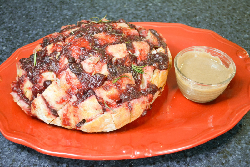 Cranberry, Pecan, & Brie Pull Apart Bread