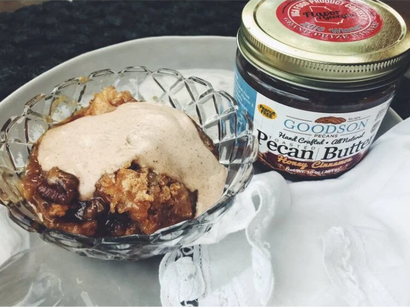 Pecan Cobbler with Pecan Butter Whipped Topping