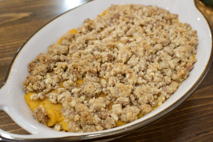Sweet Potato Casserole with Pecan Streusel