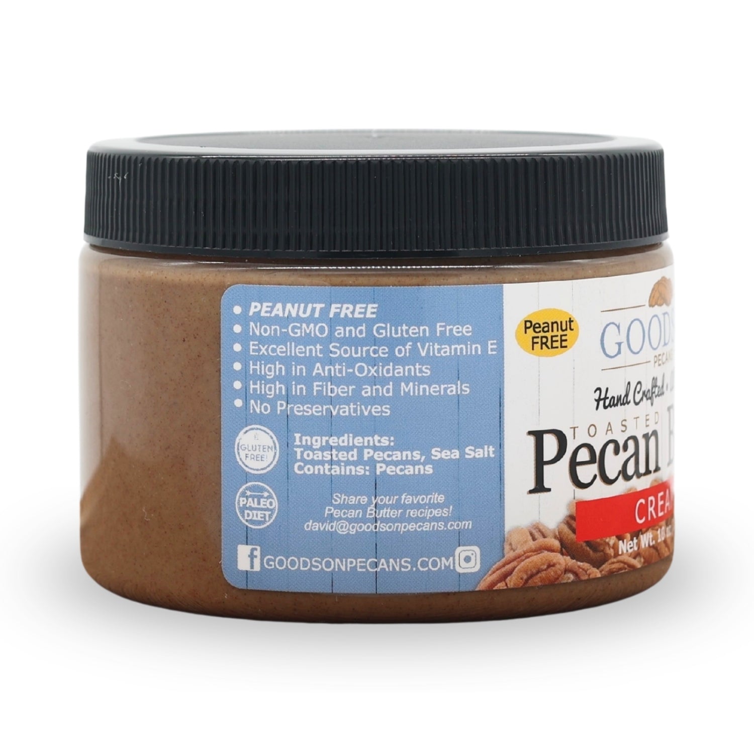 Ingredients: Toasted Pecans, Sea Salt
Non-GMO and Gluten Free