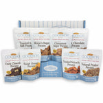 Assorted packages of Goodson Pecans products on a white background