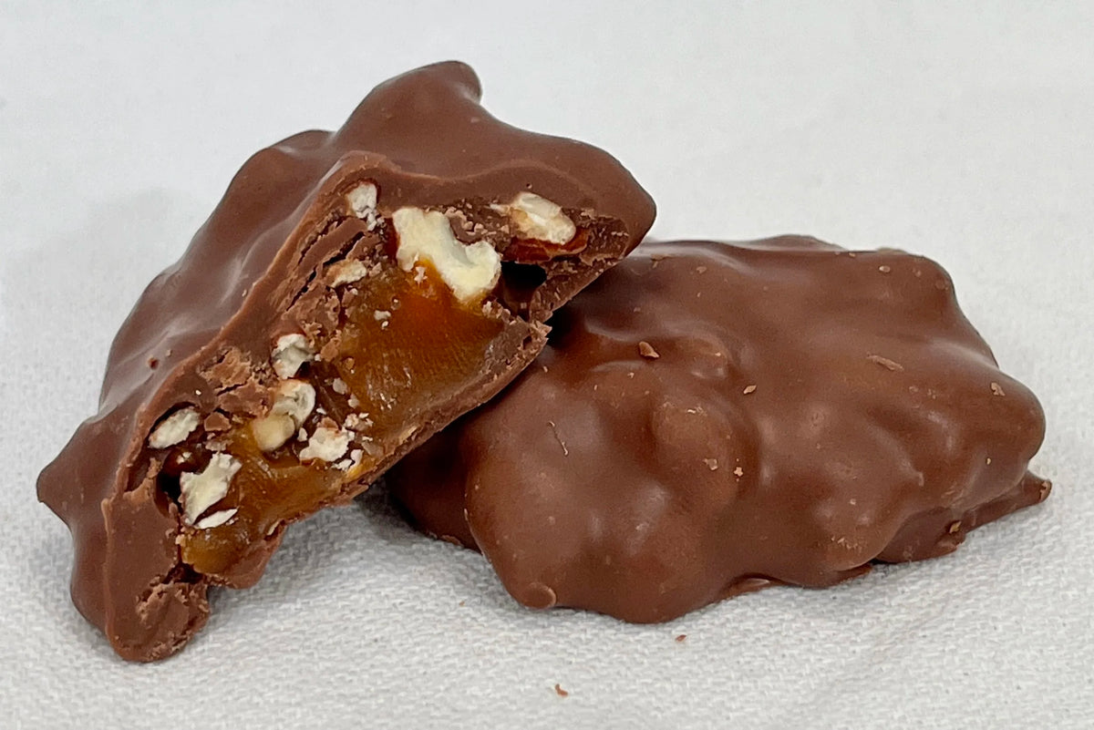 Milk Chocolate Pecan Caramel Clusters