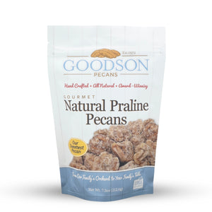 Goodson Pecans bag of Natural Praline Pecans on a white background