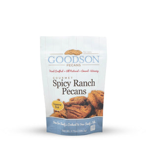 Goodson Pecans Spicy Ranch Pecans 3.75oz packaging on a white background