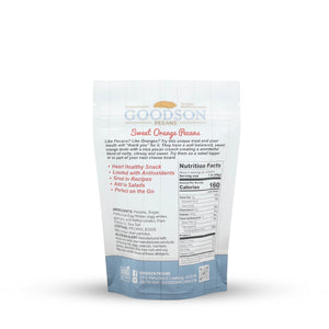 Goodson Pecans 3.75oz packaging with nutritional information on a white background